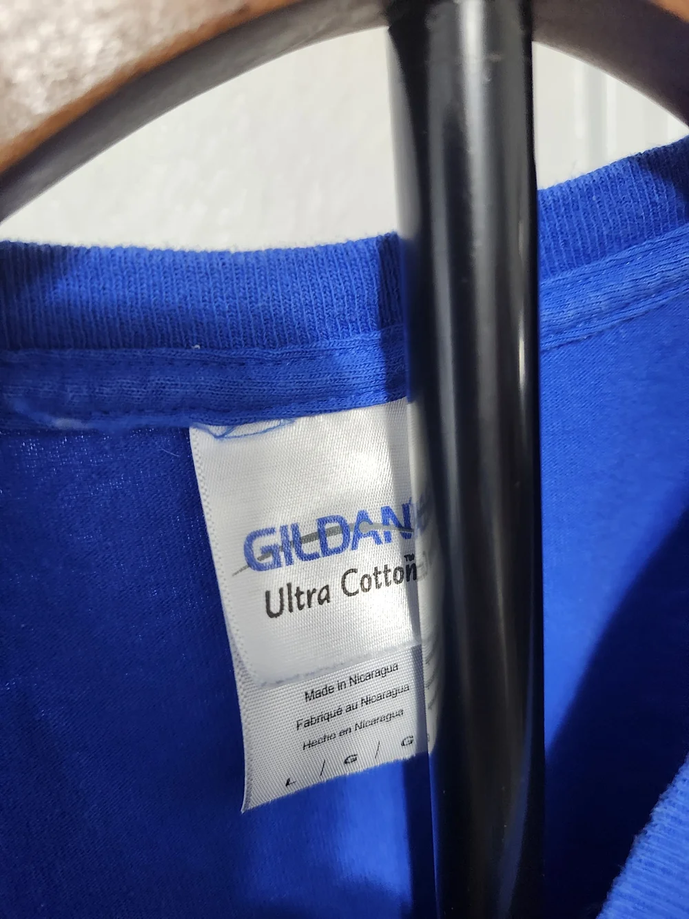 Gildan Royal Blue Tee with Embroidered Cream Dog